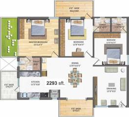 Reliance Krishna Grandeur (3BHK+3T (2,293 sq ft) 2293 sq ft)