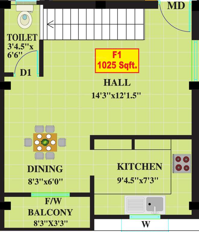 Yogalakshmi Constructions Yogalakshmi (2BHK+2T (1,025 sq ft) 1025 sq ft)
