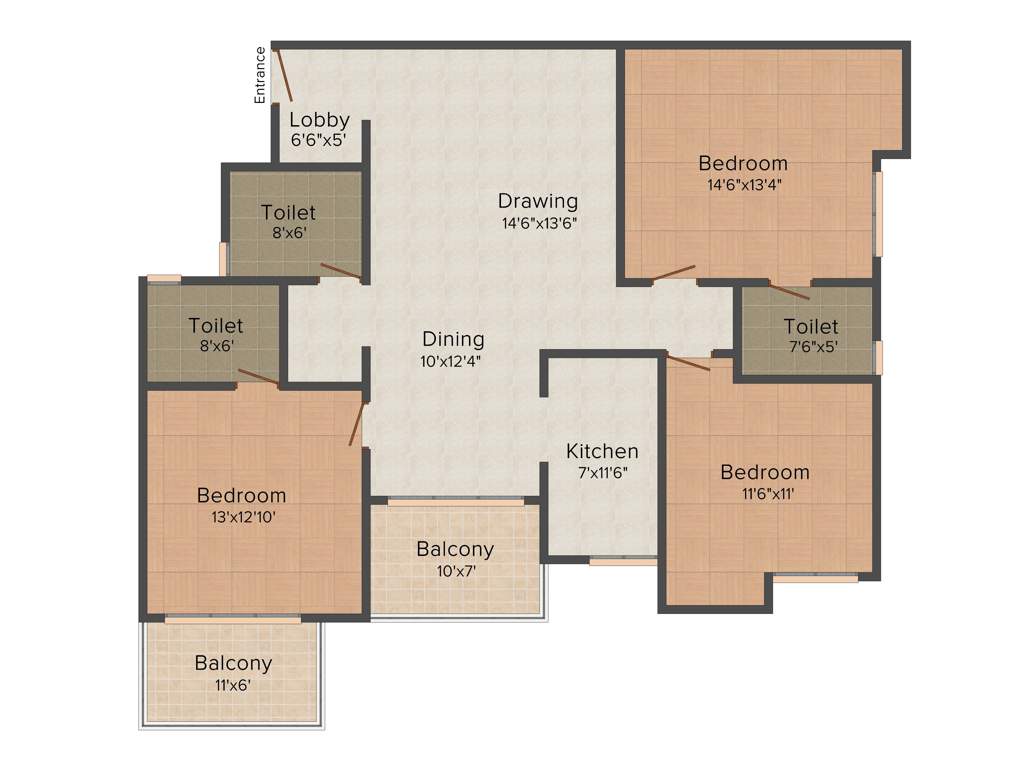 Gajpati Astha Prestige (3BHK+3T (1,828 sq ft) 1828 sq ft)