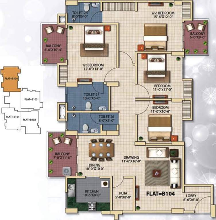 Gajpati Astha Prestige (4BHK+3T (2,231 sq ft) 2231 sq ft)