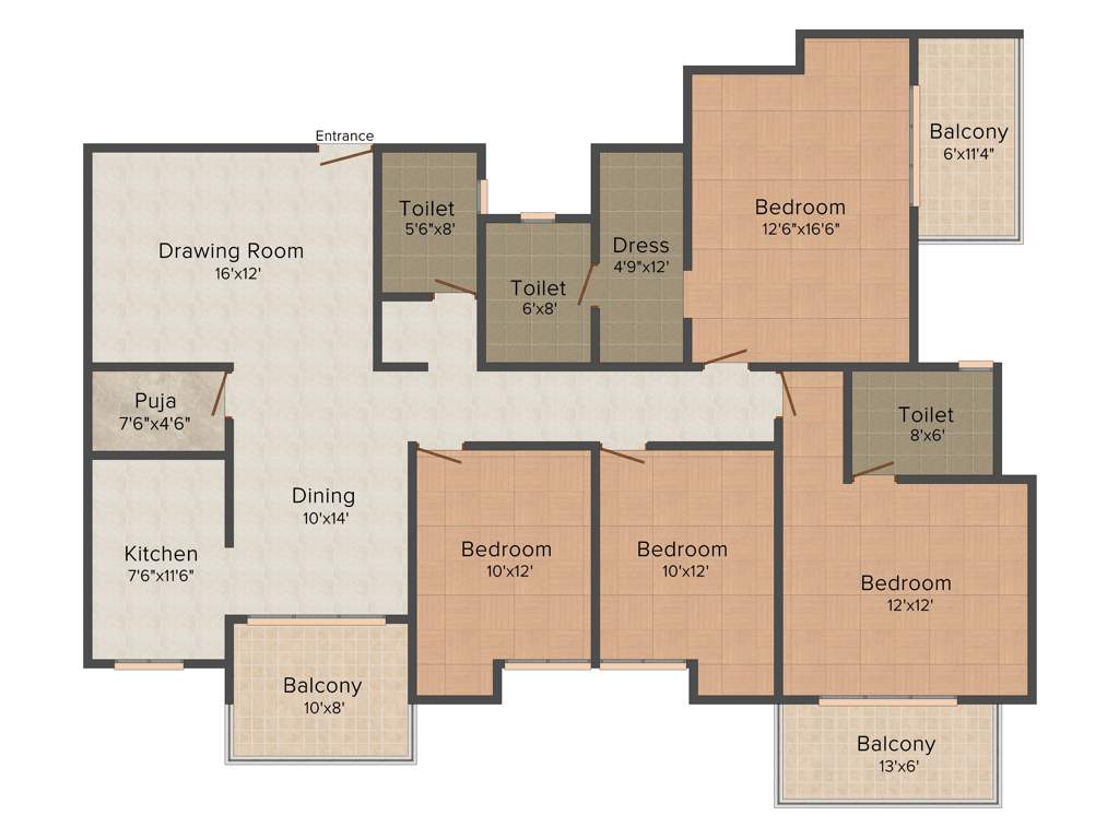 Gajpati Astha Prestige (4BHK+3T (2,323 sq ft) + Pooja Room 2323 sq ft)