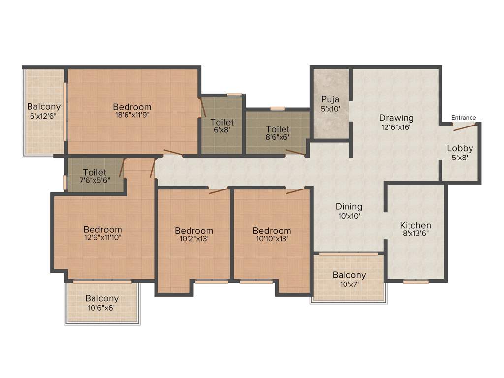 Gajpati Astha Prestige (4BHK+3T (2,321 sq ft) + Pooja Room 2321 sq ft)