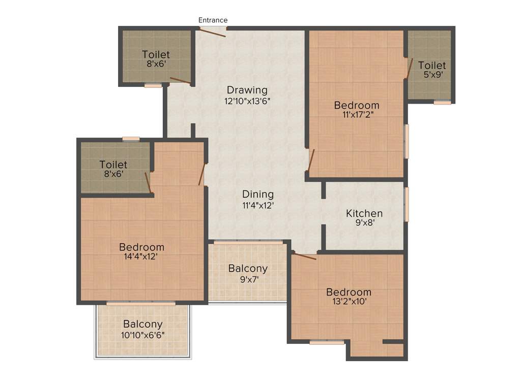 Gajpati Astha Prestige (3BHK+3T (1,729 sq ft) 1729 sq ft)