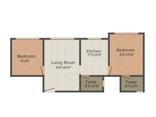 Mahavir Gokul Residency (2BHK+2T (795 sq ft) 795 sq ft) Mahavir Gokul Residency (2BHK+2T (795 sq ft) 795 sq ft)