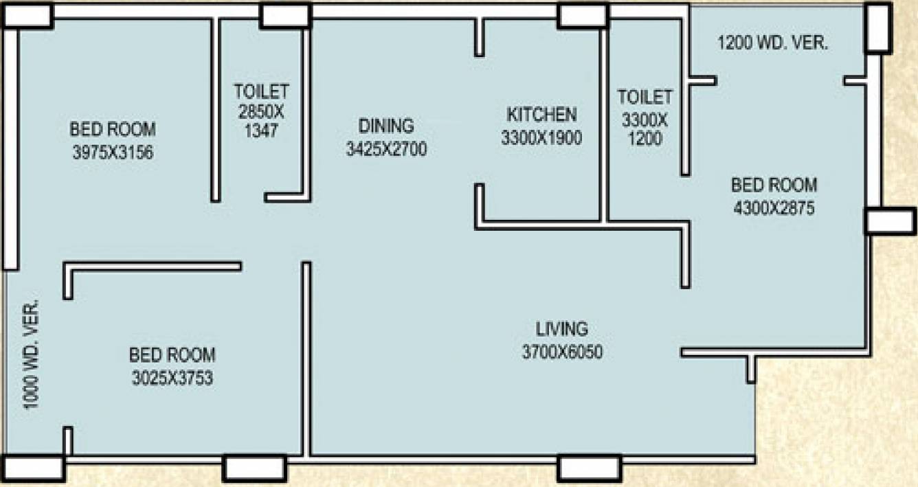 Star Prime (3BHK+2T (1,591 sq ft) 1591 sq ft)