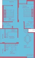 White Stone Shama Court (2BHK+2T (954 sq ft) 954 sq ft)