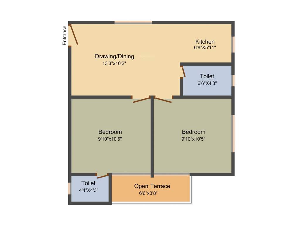 Aspirana Malabar Residency (2BHK+2T (571 sq ft) 571 sq ft)