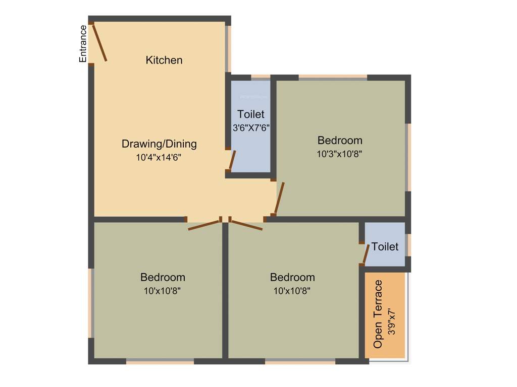 Aspirana Malabar Residency (3BHK+2T (783 sq ft) 783 sq ft)