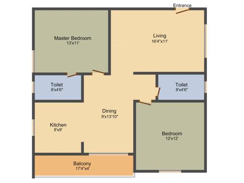 Navajyothi Nava Sunshine (2BHK+2T (1,141 sq ft) 1141 sq ft)