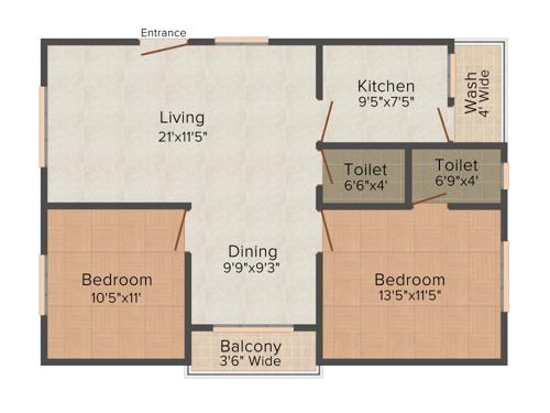 Gothic Yalavarthi Placid (2BHK+2T (1,050 sq ft) 1050 sq ft)