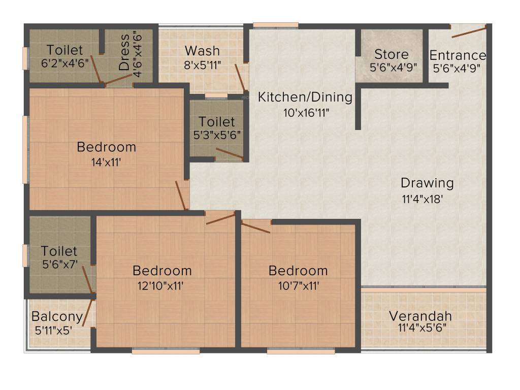 Sudarshan Elegance (3BHK+3T (2,043 sq ft) 2043 sq ft)