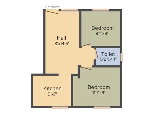 Smithila Sai Villas (2BHK+1T (550 sq ft) 550 sq ft)