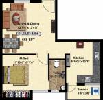 StepsStone HariSri (1BHK+1T (658 sq ft) 658 sq ft)