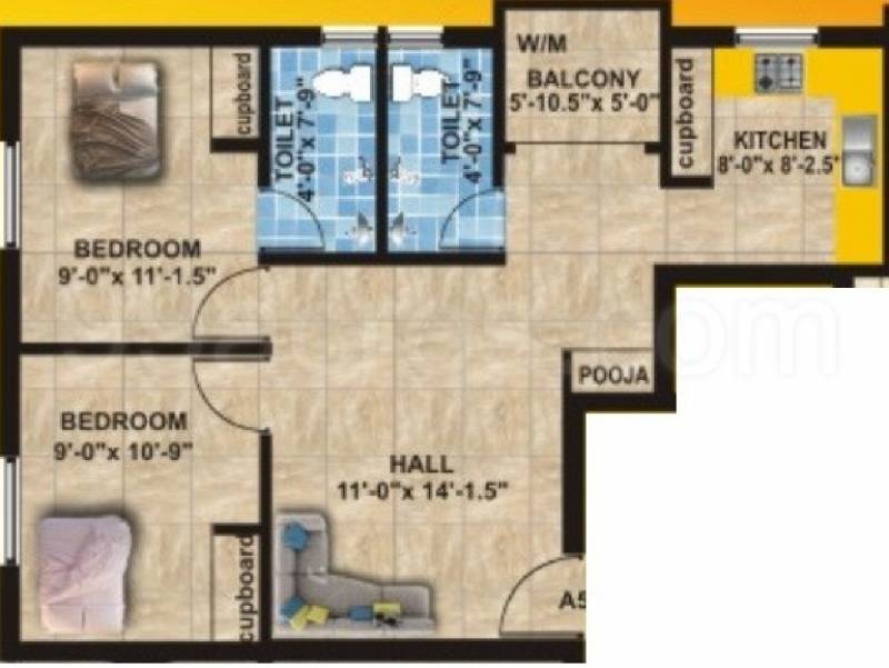 VSS Sumuka (2BHK+2T (781 sq ft) + Pooja Room 781 sq ft)