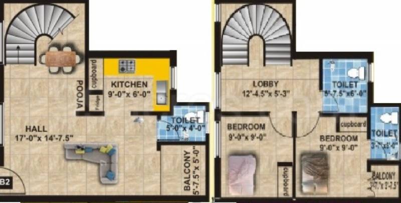 VSS Sumuka (2BHK+3T (1,014 sq ft) + Pooja Room 1014 sq ft)