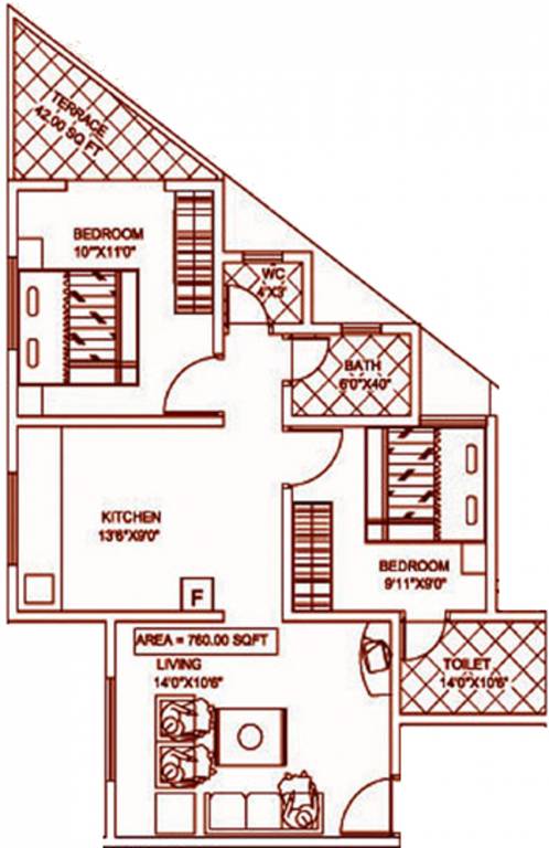 Keystone Developers Silver Oak (2BHK+2T (760 sq ft) 760 sq ft)