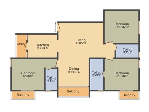 Safa Eden Manor (3BHK+3T (1,500 sq ft) 1500 sq ft)