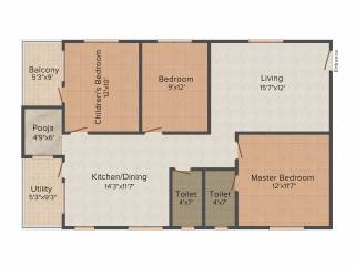 Amma Galaxy City Vasantha (3BHK+2T (1,350 sq ft) + Pooja Room 1350 sq ft) Amma Galaxy City Vasantha (3BHK+2T (1,350 sq ft) + Pooja Room 1350 sq ft)