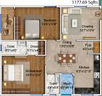 Giridhari Kamal Narayan (2BHK+2T (1,178 sq ft) + Pooja Room 1178 sq ft)