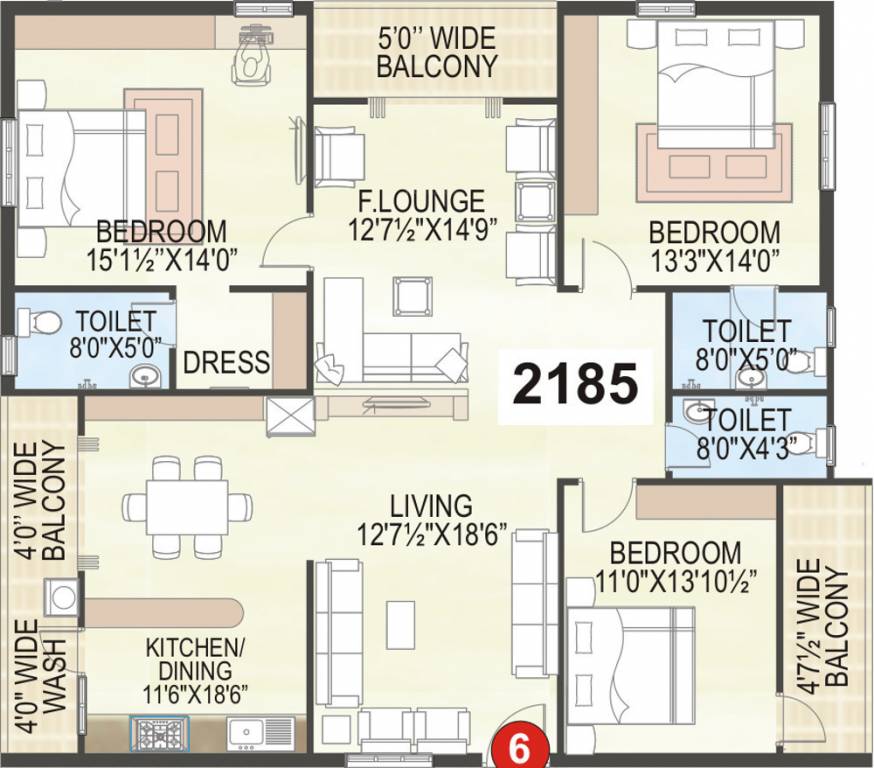 RL Gowthami River Breeze (3BHK+3T (2,185 sq ft) 2185 sq ft)