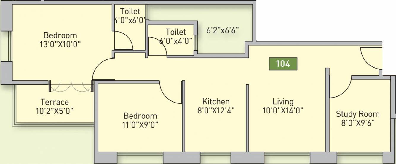 Anshul Lilika (2BHK+2T (924 sq ft) Study Room 924 sq ft) Anshul Lilika (2BHK+2T (924 sq ft) Study Room 924 sq ft)