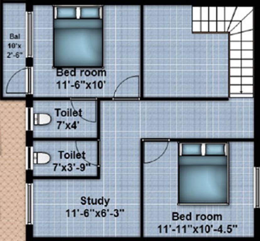 Geejay Homes Rajagopalan Street (2BHK+3T (1,321 sq ft) + Study Room 1321 sq ft)