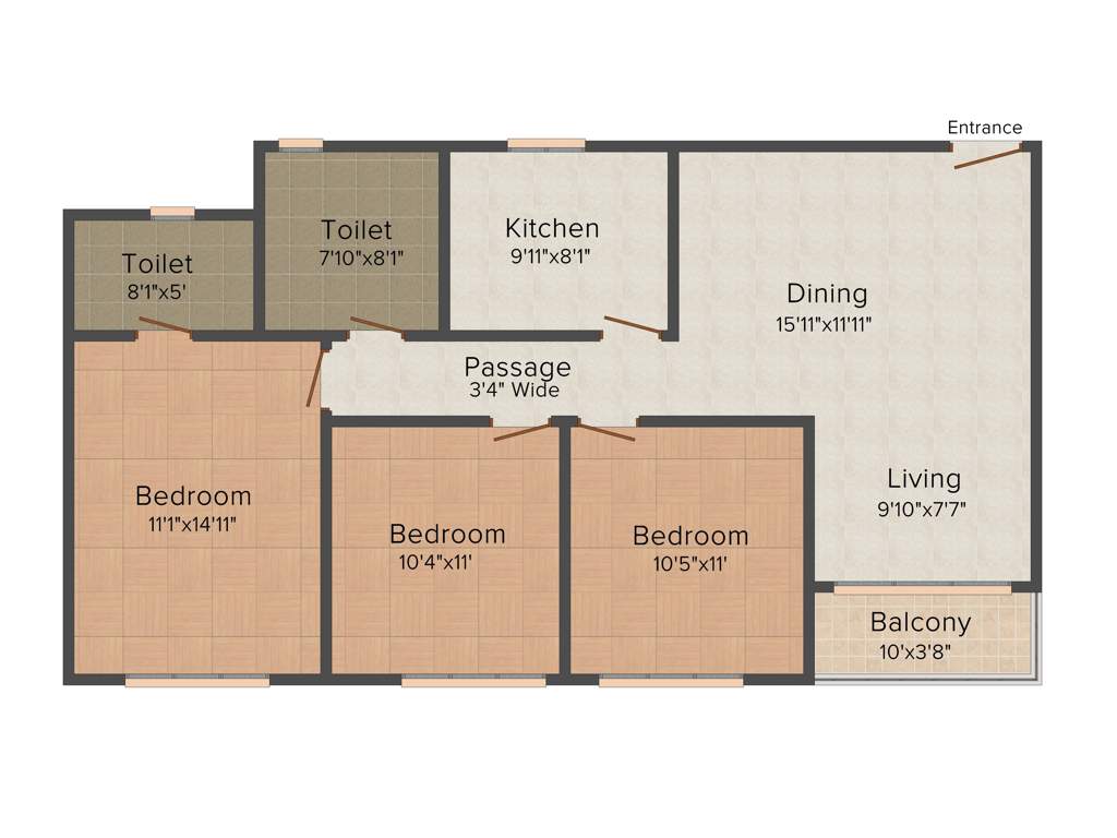 Ideal Grand (3BHK+2T (1,460 sq ft) 1460 sq ft)