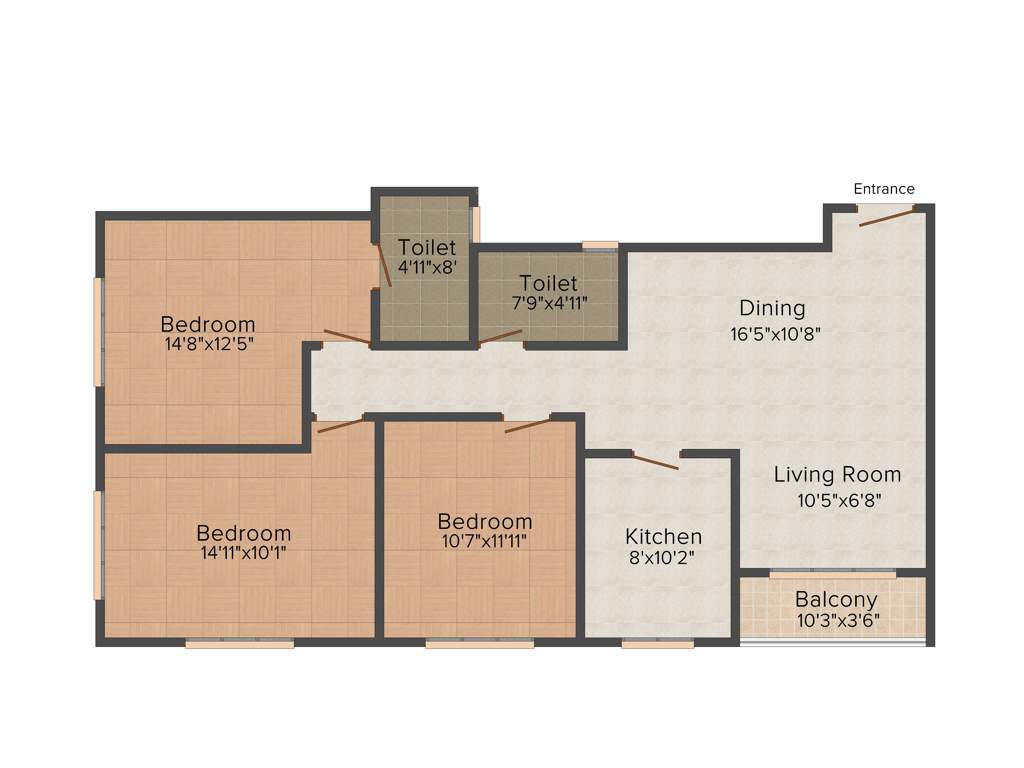 Ideal Grand (3BHK+2T (1,500 sq ft) 1500 sq ft)