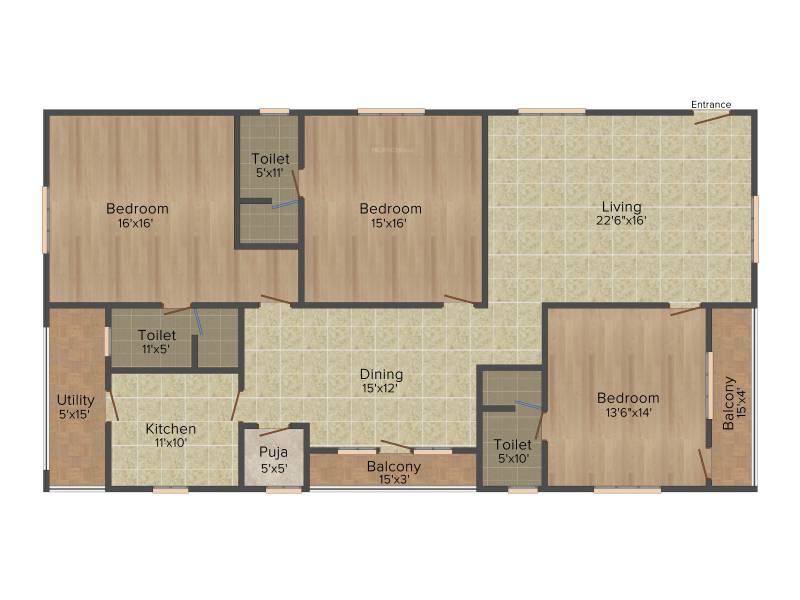 Primark Elite Heights (3BHK+3T (2,445 sq ft) + Pooja Room 2445 sq ft)