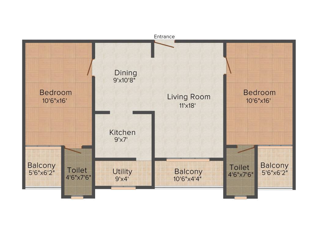 Ashwini Flora (2BHK+2T (1,251 sq ft) 1251 sq ft)