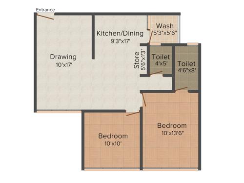 Vandematram Vrindavan Heights (2BHK+2T (1,179 sq ft) 1179 sq ft)