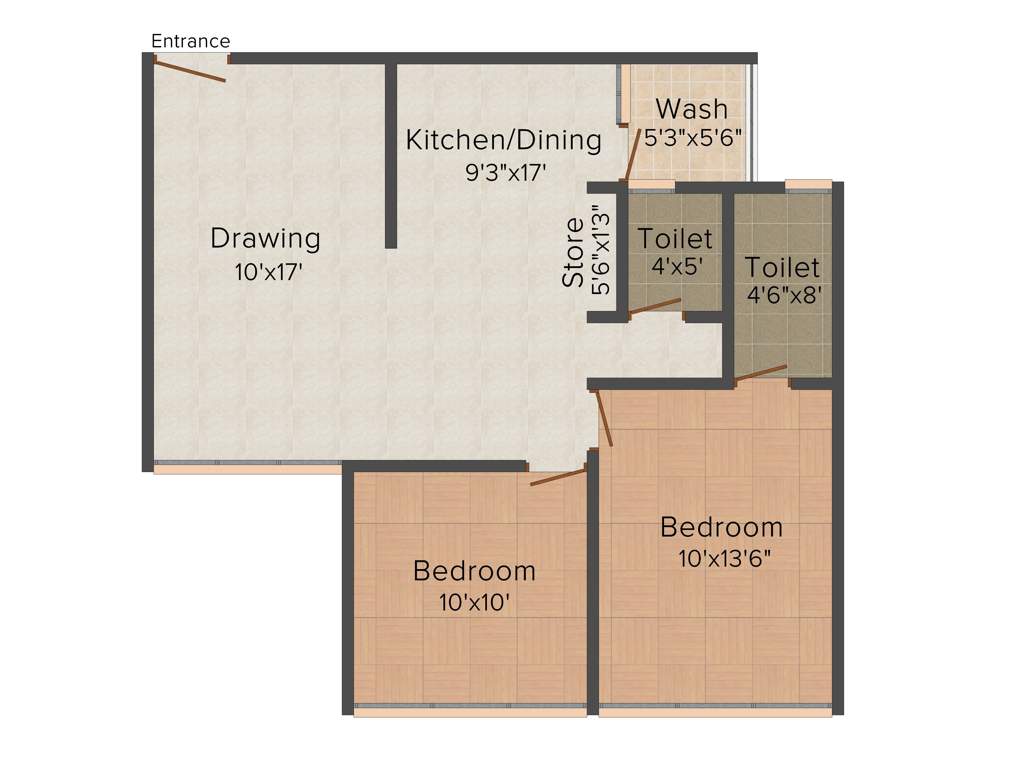 Vandematram Vrindavan Heights (2BHK+2T (1,179 sq ft) 1179 sq ft)