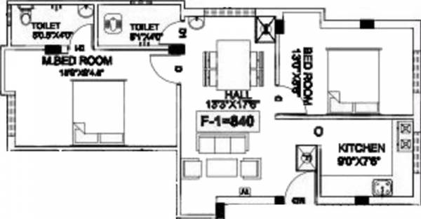 Sri Lakshmi Ram Constructions Sri Vishnu (2BHK+2T (840 sq ft) 840 sq ft)