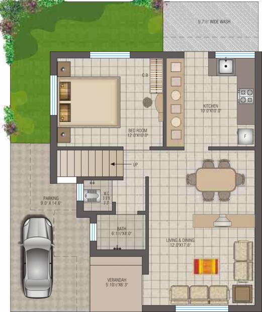 CJ Ganesh Shrusti (3BHK+3T (1,244 sq ft) + Pooja Room 1244 sq ft)