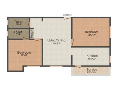 Vijay Builders Nakshatra 2BHK+2T (925 sq ft) Vijay Builders Nakshatra 2BHK+2T (925 sq ft)