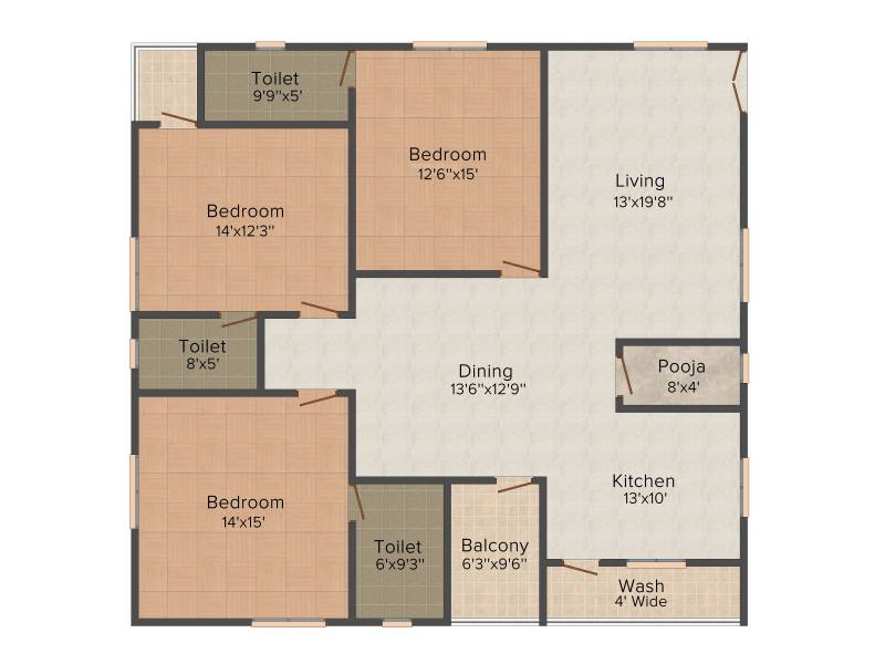 Udaya Balaji Residency (3BHK+3T (2,025 sq ft) + Pooja Room 2025 sq ft)