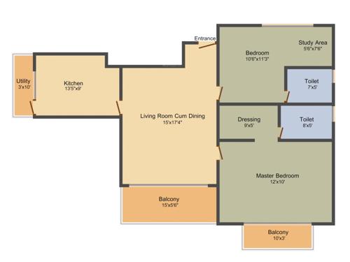 Gudwil Grace Jubilate Deo (2BHK+2T (1,363 sq ft) + Study Room 1363 sq ft) Gudwil Grace Jubilate Deo (2BHK+2T (1,363 sq ft) + Study Room 1363 sq ft)