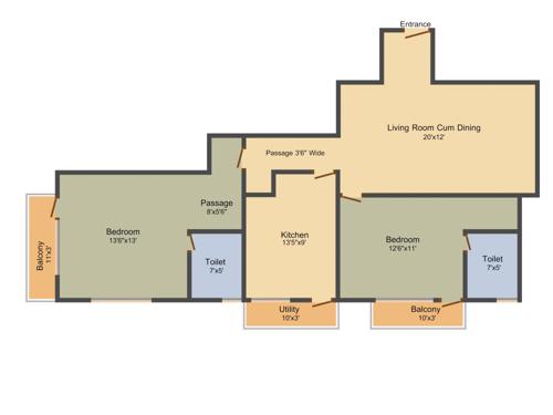 Gudwil Grace Jubilate Deo (2BHK+2T (1,264 sq ft) 1264 sq ft) Gudwil Grace Jubilate Deo (2BHK+2T (1,264 sq ft) 1264 sq ft)