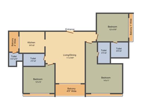 Axis Sunshine Heights (3BHK+3T (1,200 sq ft) 1200 sq ft) Axis Sunshine Heights (3BHK+3T (1,200 sq ft) 1200 sq ft)