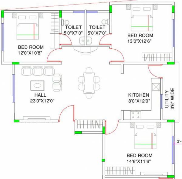 Al Najm Builders Bangalore Royal Star (3BHK+2T (1,500 sq ft) 1500 sq ft)