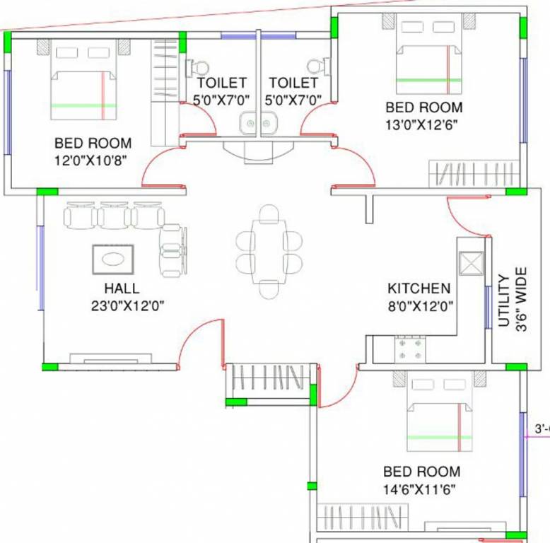 Al Najm Builders Bangalore Royal Star (3BHK+2T (1,500 sq ft) 1500 sq ft)