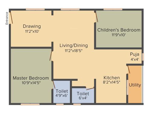 Happy Avana Happy Homes (2BHK+2T (1,135 sq ft) + Pooja Room 1135 sq ft) Happy Avana Happy Homes (2BHK+2T (1,135 sq ft) + Pooja Room 1135 sq ft)