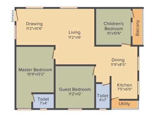 Happy Avana Happy Homes (3BHK+3T (1,300 sq ft) 1300 sq ft) Happy Avana Happy Homes (3BHK+3T (1,300 sq ft) 1300 sq ft)