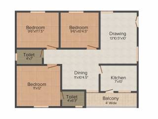 Happy Paradise (3BHK+2T (1,125 sq ft) 1125 sq ft) Happy Paradise (3BHK+2T (1,125 sq ft) 1125 sq ft)