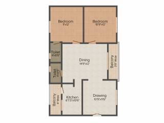 Happy Paradise (2BHK+2T (1,075 sq ft) 1075 sq ft) Happy Paradise (2BHK+2T (1,075 sq ft) 1075 sq ft)