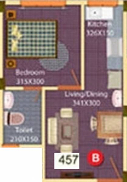 Indraneelam Laurel (1BHK+1T (457 sq ft) 457 sq ft)