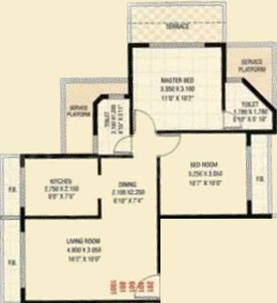 Marvel Shanti Enclave (2BHK+2T (1,130 sq ft) 1130 sq ft)