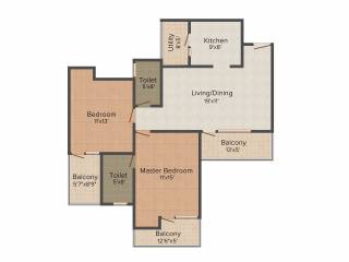 Koshda Mandakini (2BHK+2T (1,175 sq ft) 1175 sq ft)