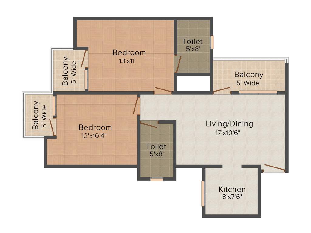 Koshda Mandakini (2BHK+2T (1,015 sq ft) 1015 sq ft)