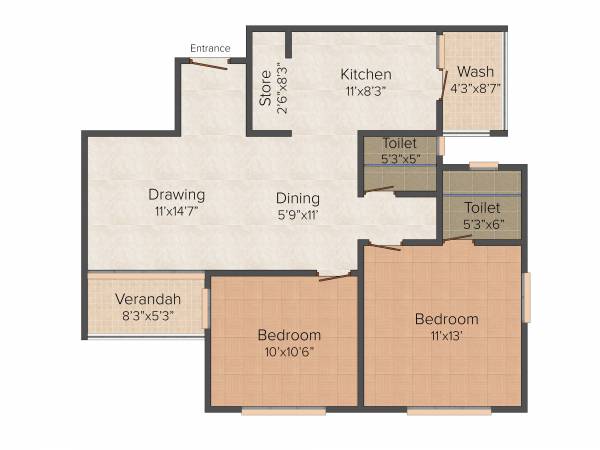 Soham Devdeep (2BHK+2T (1,242 sq ft) 1242 sq ft)